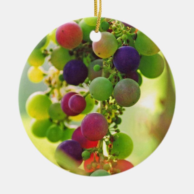 Trauben vieler Farben Keramik Ornament (Vorne)
