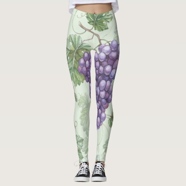 Trauben Wasserfarbe, Frucht Nahtloses Muster. Leggings (Vorderseite)