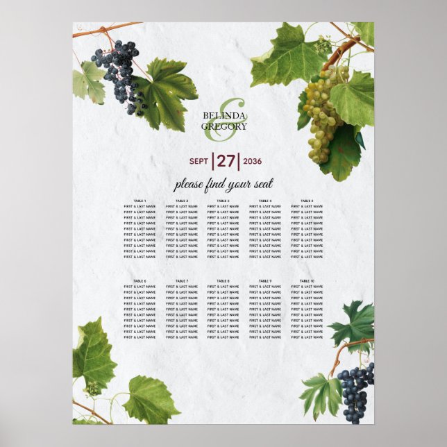 Trauben Weinberg Griechische Insel Hochzeit Seekar Poster (Vorne)