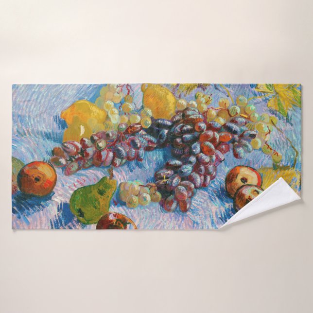Trauben, Zitronen, Birnen und Äpfel, Van Gogh Badehandtuch (Badehandtuch)