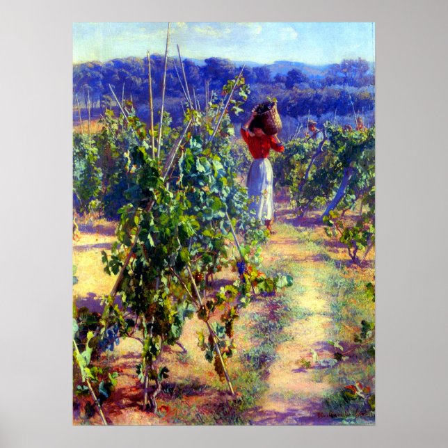 Traubenernte Elin Danielson-Gambogi 1900 Poster (Vorne)