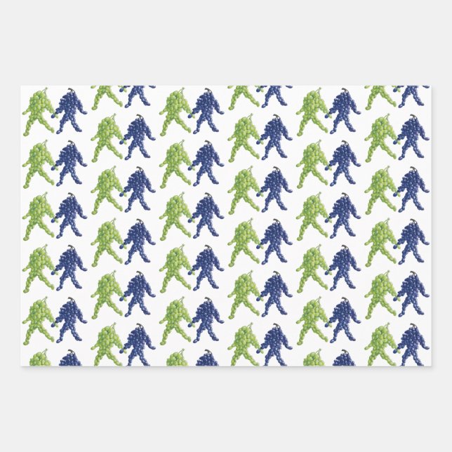 Traubenfreunde Geschenkpapier Set (Vorderseite)