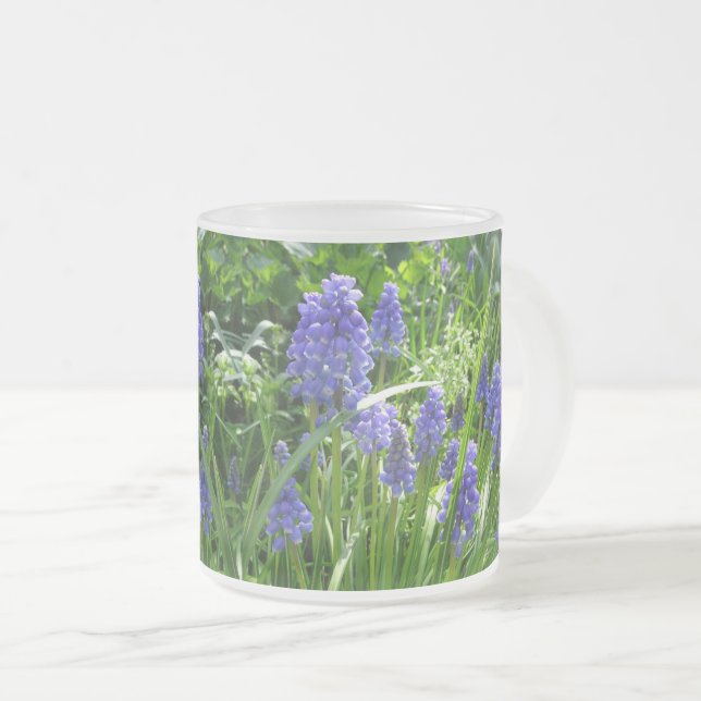 TraubenHyazinth Mattiert Glass Tasse (VorderseiteRechts)