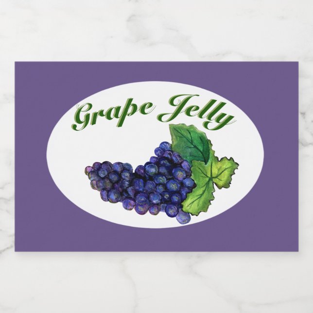 Traubenklee und Marmelade Lila Lebensmitteletikett (Einzelnes Label)