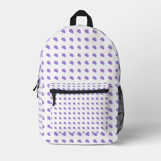 Traubenmuster Bedruckter Rucksack (Vorderseite)