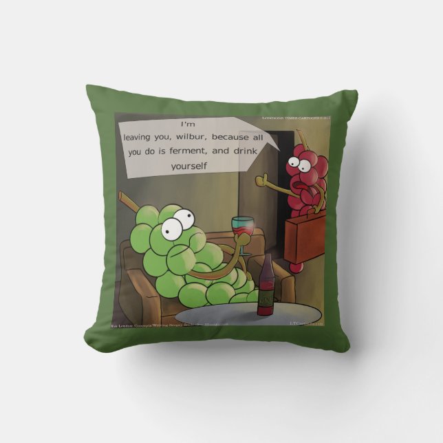 Traubenscheide Funny Cotton Throw Kissen (Vorderseite)