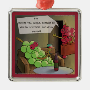 Traubenscheidungen Funny Silbernes Ornament