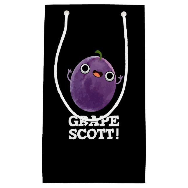 Traubenschott Funny Fruit Grape Pun Dark BG Kleine Geschenktüte (Vorderseite)