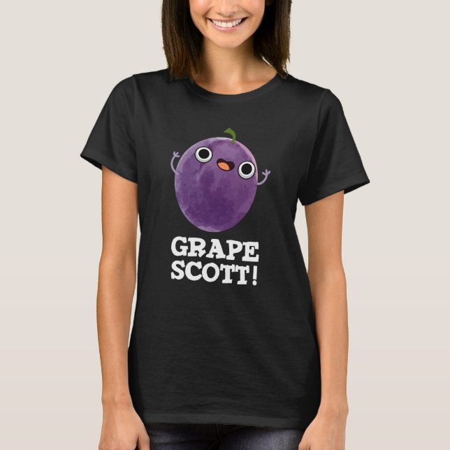 Traubenschott Funny Fruit Grape Pun Dark BG T-Shirt (Vorderseite)