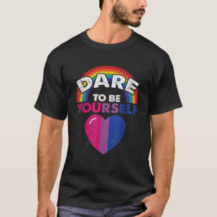 Traue dich selbst zu sein Bisexueller Stolz Regenb T-Shirt