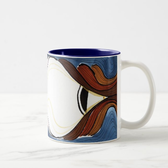 Traue ich mich esse einen Pfirsich? Zweifarbige Tasse (Rechts)