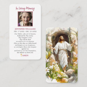 Trauer-Jesus-Gebetskarten Auferstehung Beileid  Visitenkarte