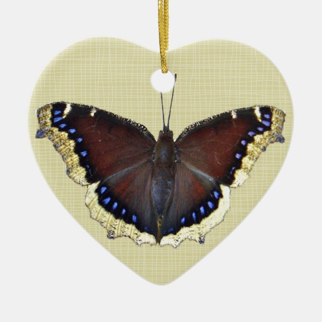 Trauer-Mantel-Schmetterling - Nymphalis antiopa Keramikornament (Vorne)