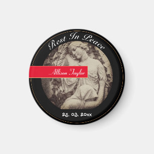 Trauer mit Engel / Gedenkstätte, Beerdigung, Vinta Magnet