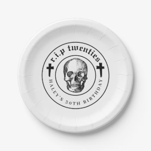 Trauer Thema RIP Zwanziger 20er Lustig 30. Geburts Pappteller