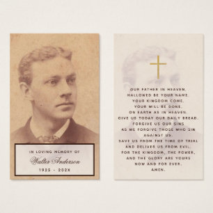 Trauer-Vintage-Foto-Scriptum Gedenk-Gebetskarte