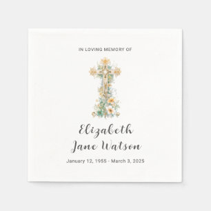 Trauerempfang In Loving Memory Florales Kreuz Serviette