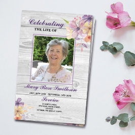 Trauerfeier Andachtsfeier Lebensfeier Lila Flyer