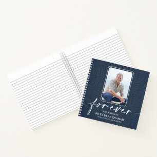 Trauerfoto Beileids Gedenk Jeans Gästebuch Notizbuch