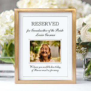 Trauerfoto der Großmutter der Braut zur Hochzeit Poster