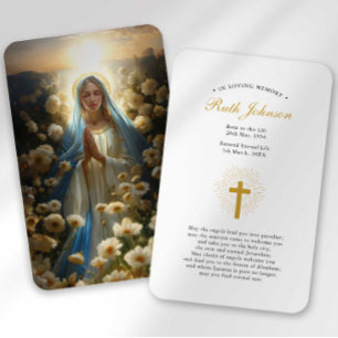 Trauerkarte Ave Maria Gebet zur Beileidsbekundung Visitenkarte