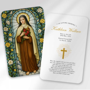 Trauerkarte Heilige Therese von Lisieux Visitenkarte