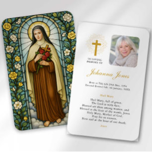 Trauerkarte Heilige Therese von Lisieux Visitenkarte