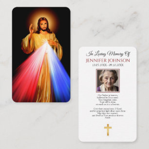 Trauerkarte Jesus Barmherzigkeitsgebet Beileidskar Visitenkarte