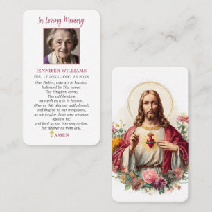 Trauerkarte Jesus Heiliges Herz Gebets-Sympathie-K Visitenkarte