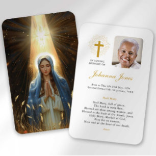 Trauerkarte mit Ave Maria Gebet zur Beileidsbezeug Visitenkarte