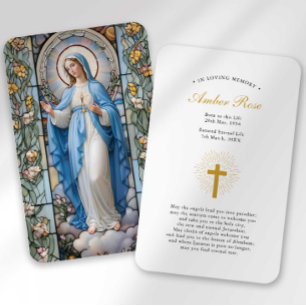 Trauerkarte mit Ave Maria Gebet zur Beileidsbezeug Visitenkarte