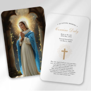 Trauerkarte mit Ave Maria Gebet zur Beileidsbezeug Visitenkarte