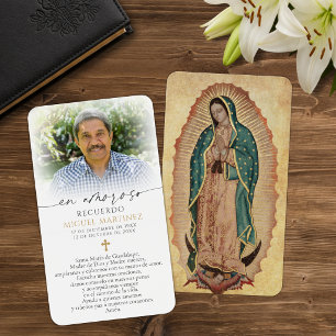 Trauerkarten mit spanischem Guadalupe-Gebet für Be