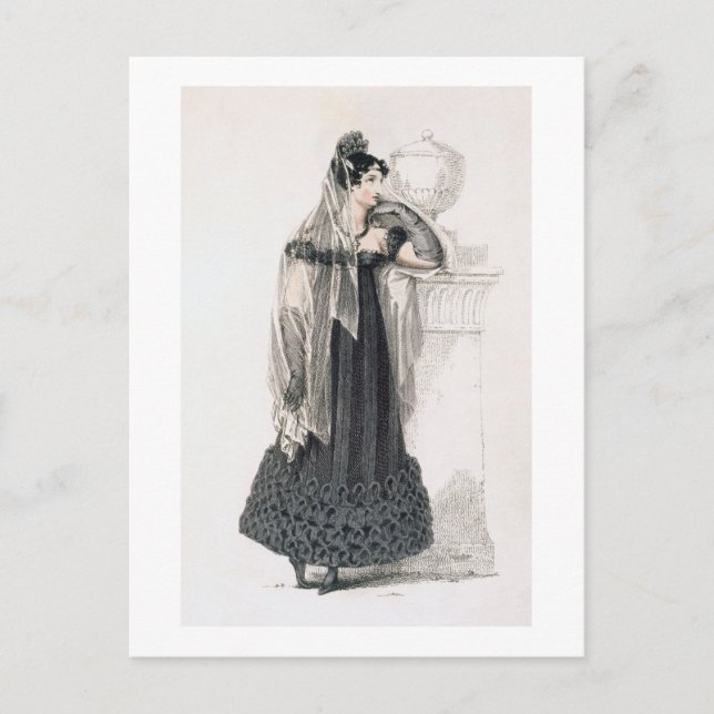 Trauerkleid, Modeplatte von Ackermanns Rep Postkarte (Vorderseite)