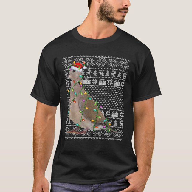 Trauernde Dove Bird Lover Santa Ugly Trauertaube T-Shirt (Vorderseite)