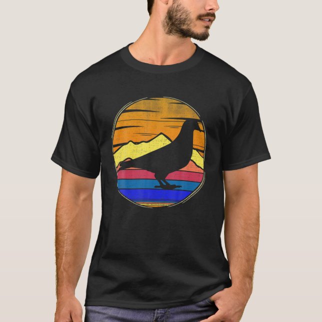 Trauernde Vogel Retro Sunset Animal Birds Lover T-Shirt (Vorderseite)