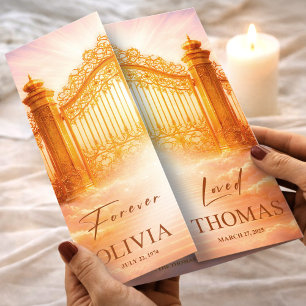 Trauerprogramm Gold Himmels Pforten Gedenkfeier Flyer