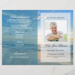 Trauerprogramm Strand   In liebevoller Erinnerung Flyer