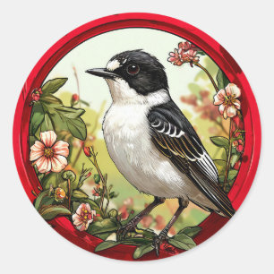 🌿Trauerschnäpper Vogel Für Natur- und Wildtierlie Runder Aufkleber
