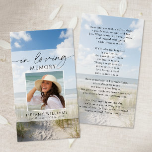 Trauerstrand In Loving Memory Foto Gebetskarte