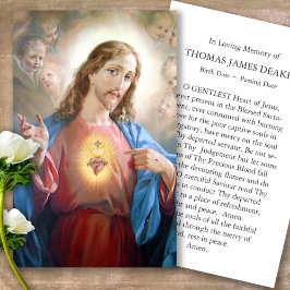 Trauerverlust Sacro Herzgebet Sympathiekarten