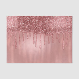 Träufelt in Roségold Glitter Hübsche rosa Tropfen Seidenpapier