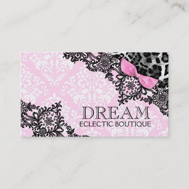 Traum 311 im Leopard-u. Spitze-Girly Rosa Visitenkarte (Vorderseite)