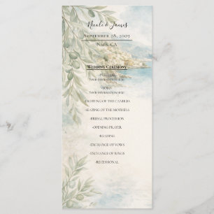 Traum am Mittelmeer - Hochzeitsprogramm der Amalfi Menükarte