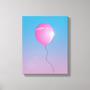 Traum auf Zitat Rosa Ballon in Himmel inspirierend Leinwanddruck