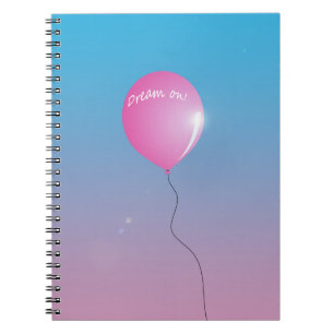 Traum auf Zitat Rosa Ballon in Himmel inspirierend Notizblock