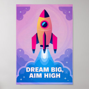 Traum Big Aim Motivierend Kinderzimmer Kunst, Kult Poster