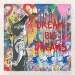 Traum Big Dreams Graffiti Wall Glasuntersetzer<br><div class="desc">Dies ist ein sehr Cooler Dream Big Dreams Graffiti Wall Glass Untersetzer</div>