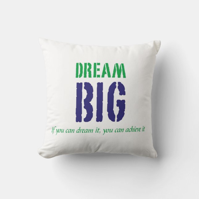 Traum Big Inspiration Zitat Typografie Kissen (Vorderseite)