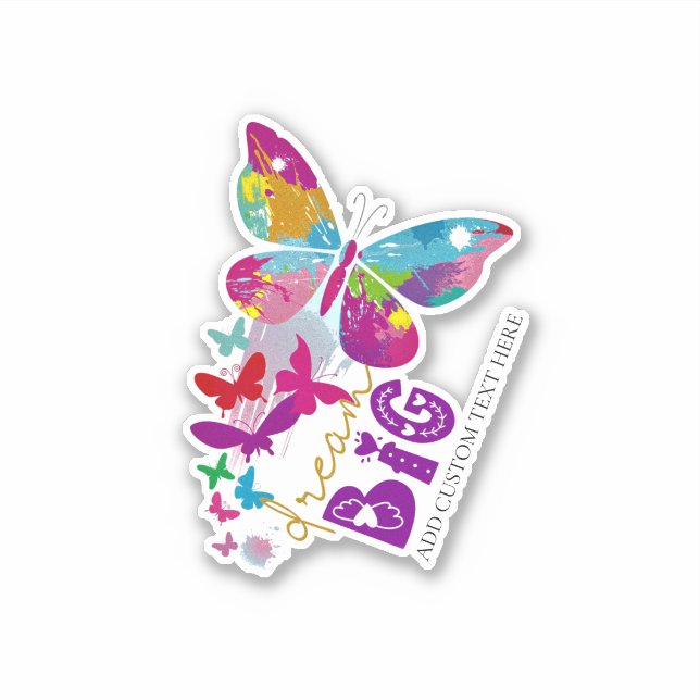 Traum BIG Schmetterlinge fliegen Personalisiert na Aufkleber (Vorderseite)